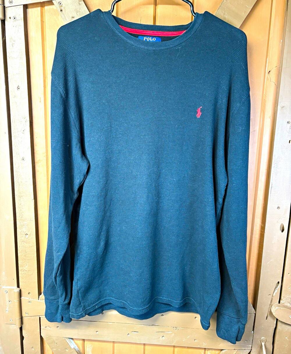 Polo Ralph Lauren Men’s L Black Solid Logo Knit Crew Neck Long Sleeve T-Shirt